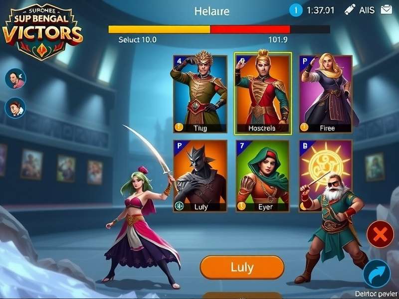 Supreme Bengal Victors gameplay screenshot showing character selection and battle interface